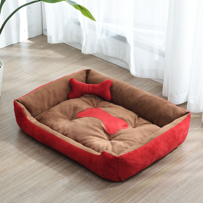 Four Seasons Dog Bed with Bone Toys