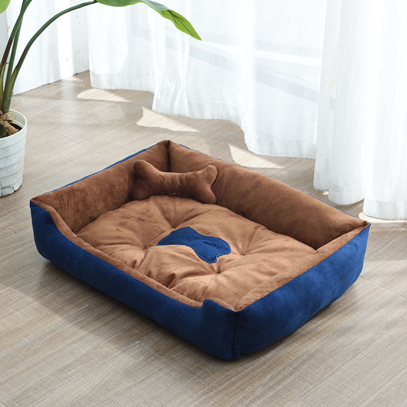 Four Seasons Dog Bed with Bone Toys