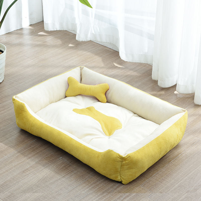 Four Seasons Dog Bed with Bone Toys