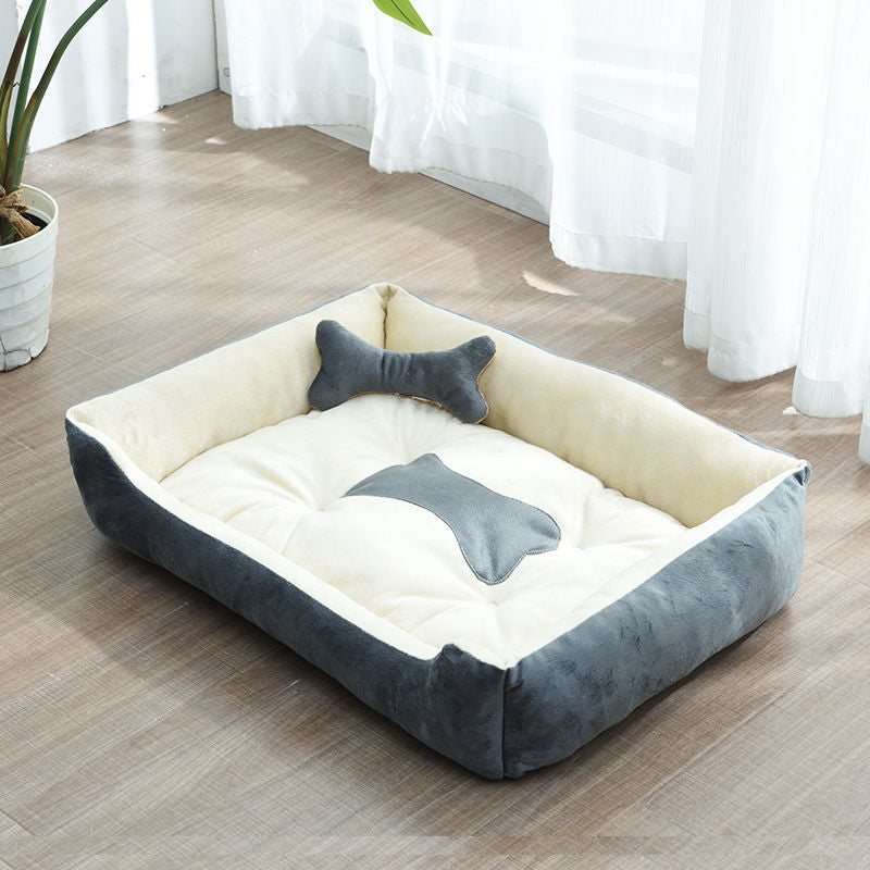 Four Seasons Dog Bed with Bone Toys