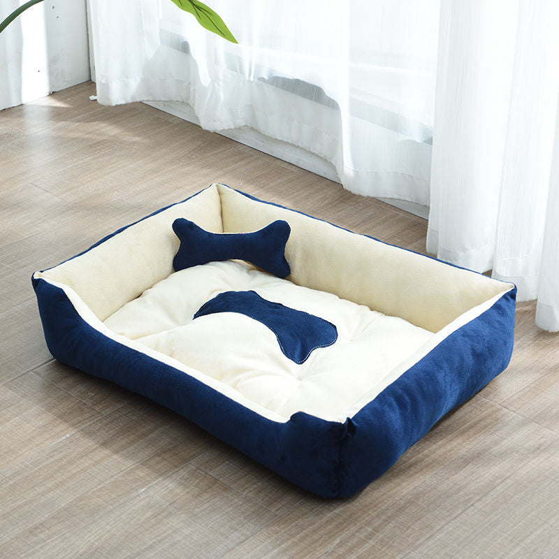 Four Seasons Dog Bed with Bone Toys