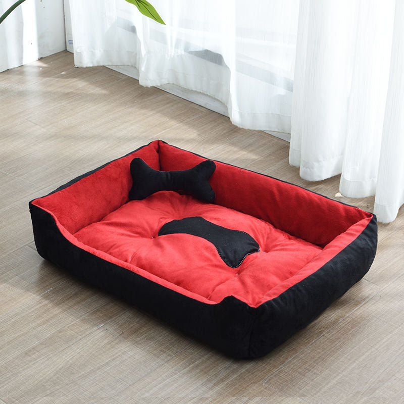 Four Seasons Dog Bed with Bone Toys
