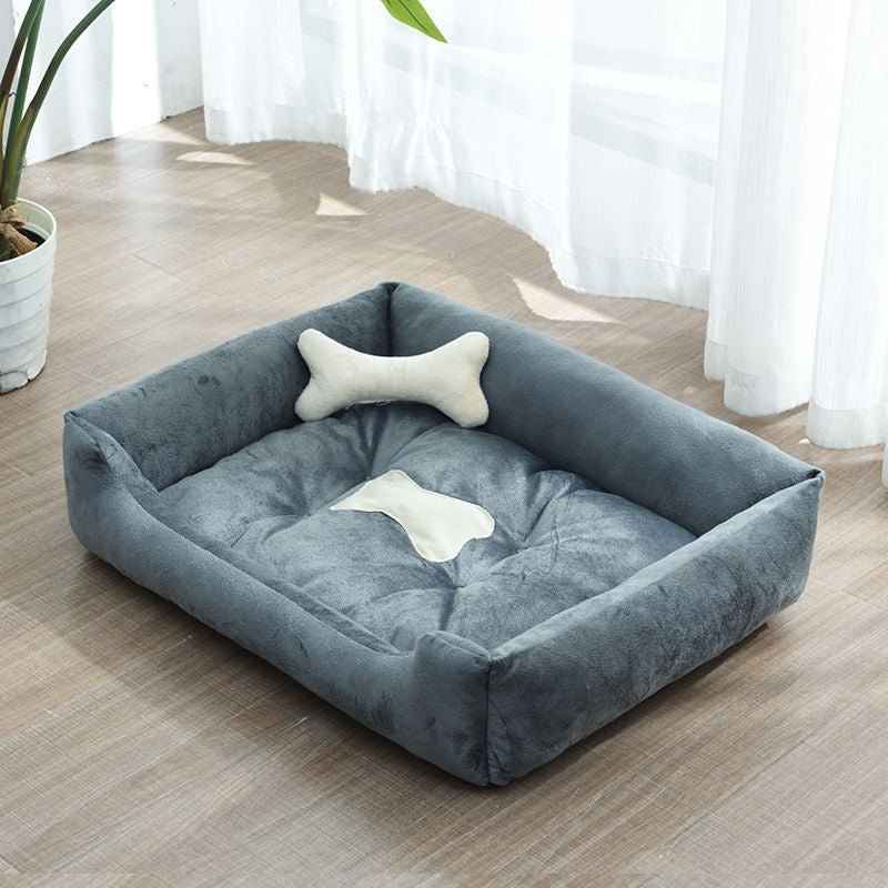 Four Seasons Dog Bed with Bone Toys