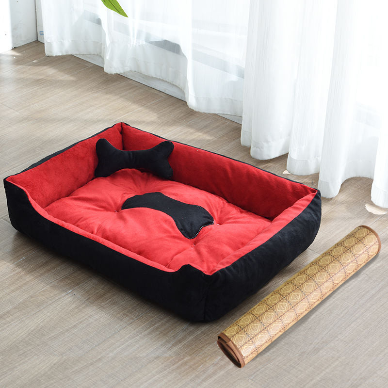 Four Seasons Dog Bed with Bone Toys