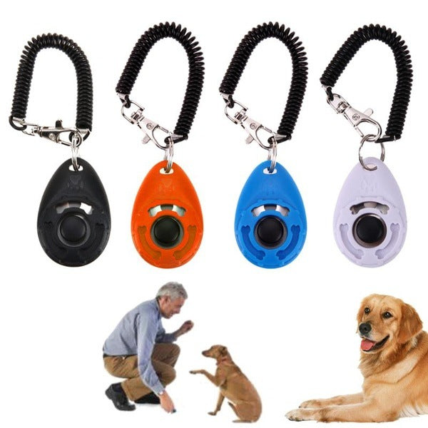 Drop-Shaped Training Clicker in Black, Orange, and Blue