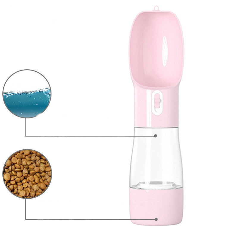 Portable Water Bottle Bowl for Dogs in Blue and Pink