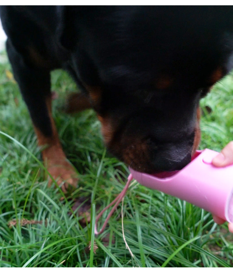 Portable Water Bottle Bowl for Dogs in Blue and Pink
