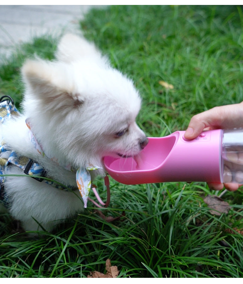 Portable Water Bottle Bowl for Dogs in Blue and Pink