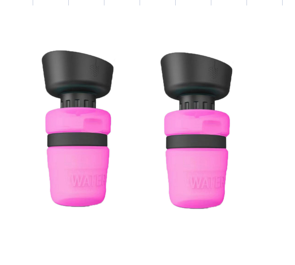 Foldable Dog Travel Water Bottle in Blue, Rose Red, and Tiffany Blue