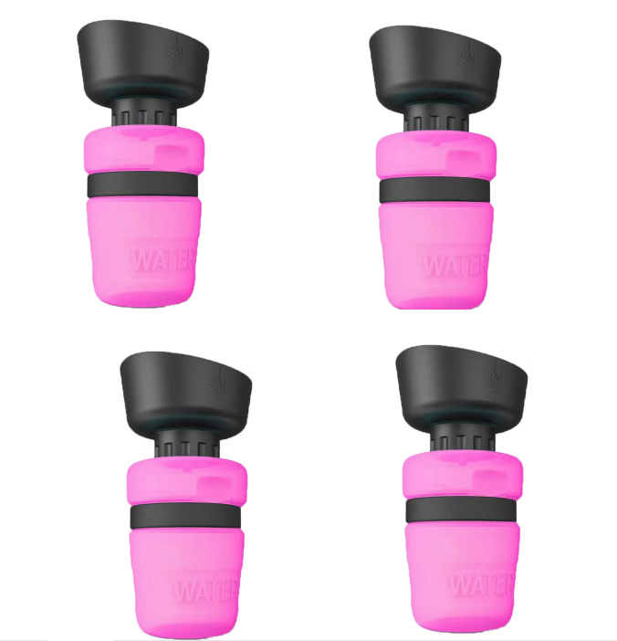 Foldable Dog Travel Water Bottle in Blue, Rose Red, and Tiffany Blue