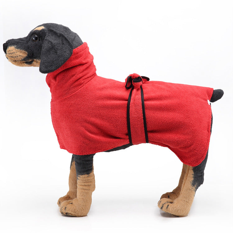 Strong Absorbent Dog Towel in Blue, Grey, Red and White
