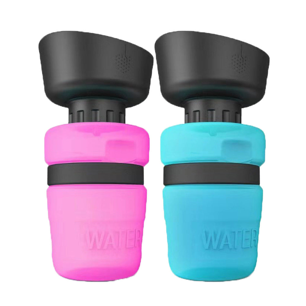 Foldable Dog Travel Water Bottle in Blue, Rose Red, and Tiffany Blue