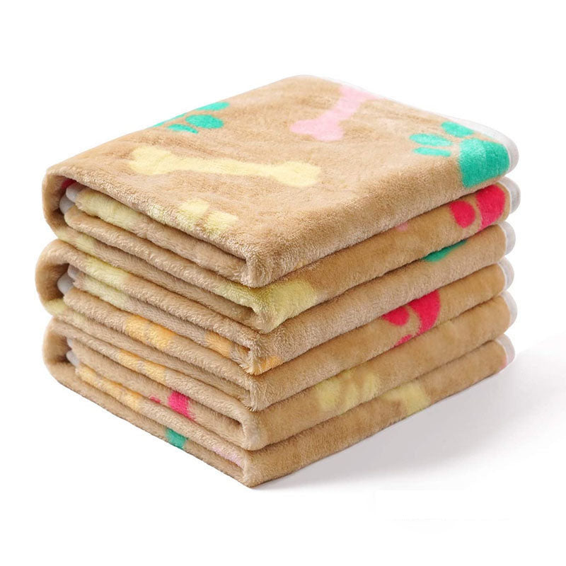 Cozy Confetti Bone Paw Print Dog Blanket