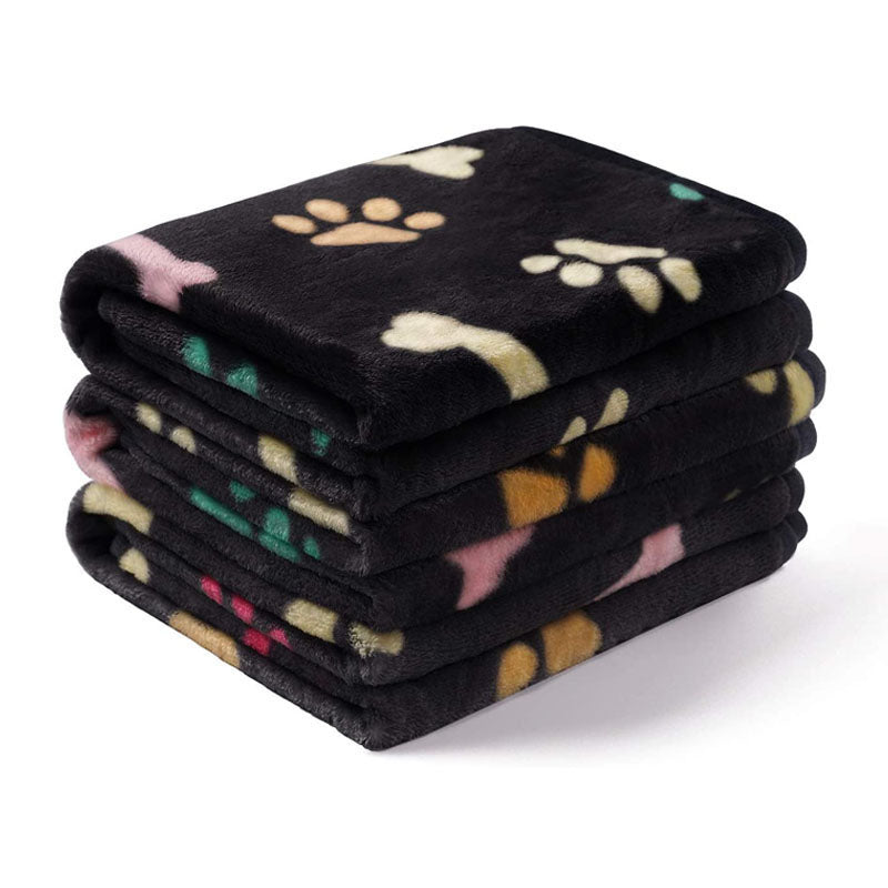 Cozy Confetti Bone Paw Print Dog Blanket