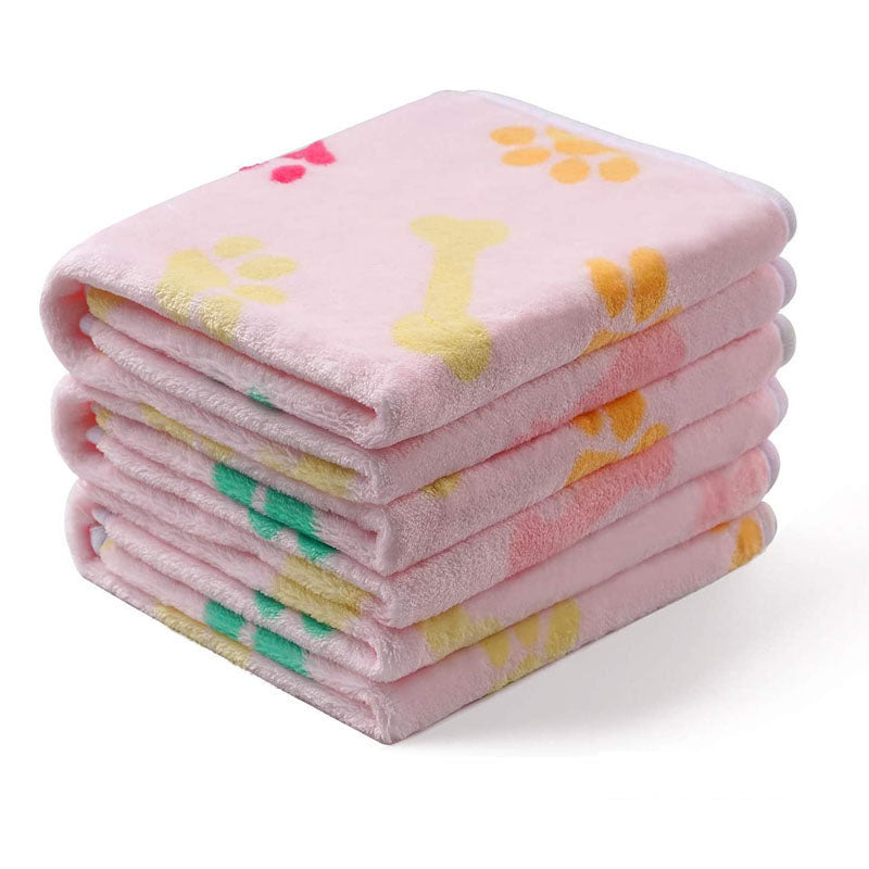 Cozy Confetti Bone Paw Print Dog Blanket