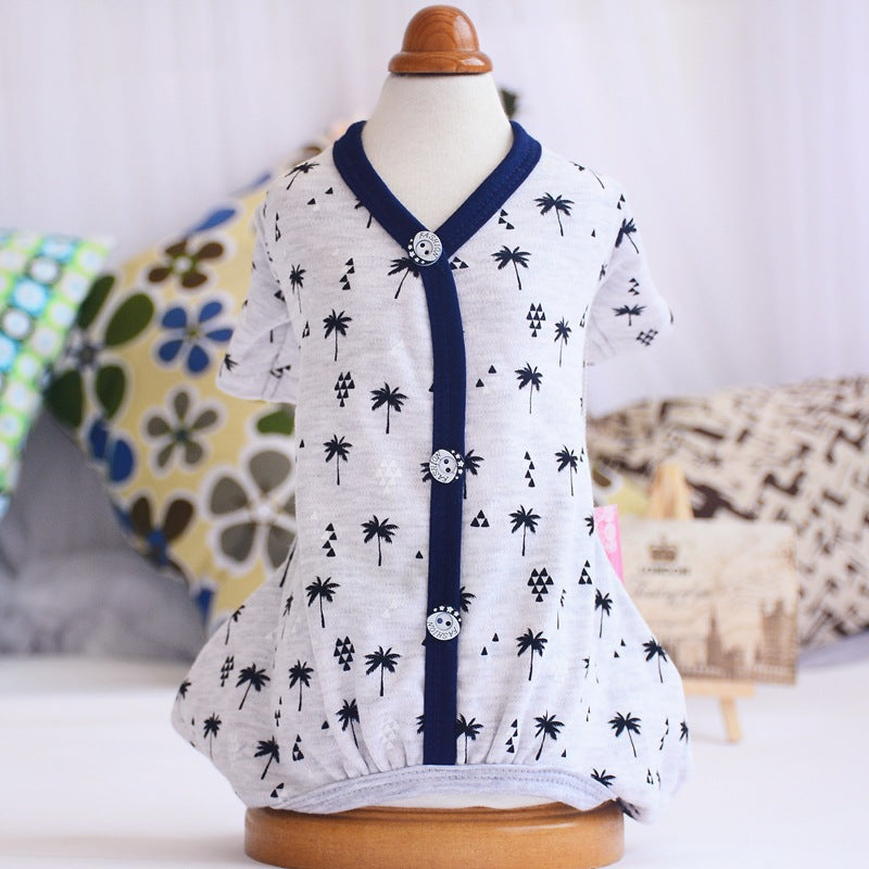 Cozy Dog Pajamas in Leaves and Pink