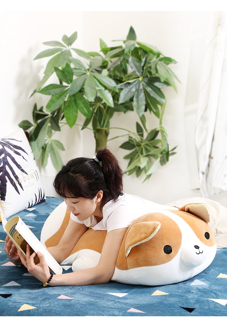 Corgi Plush Dog Toy in Brown & White