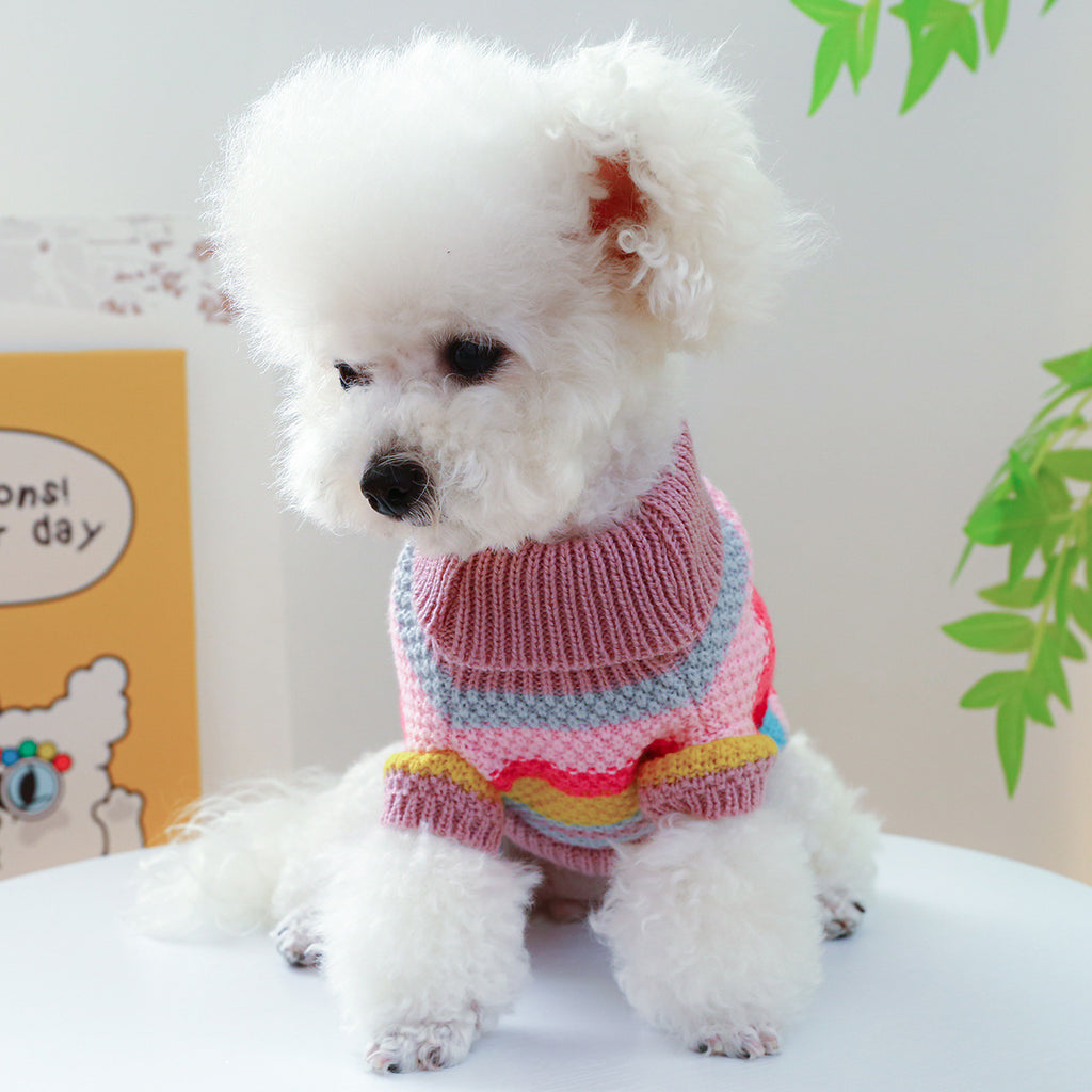 Striped Knit Sweater for Small Dogs