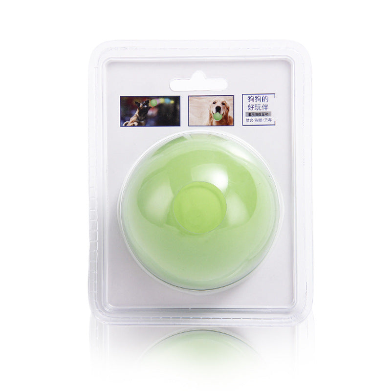 Elastic Bite-Resistant Molar Ball Dog Toy in Rose Red, Yellow, and Green