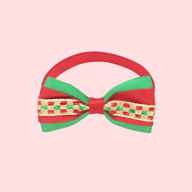 Holiday Adjustable Dog Collar with Bow Tie