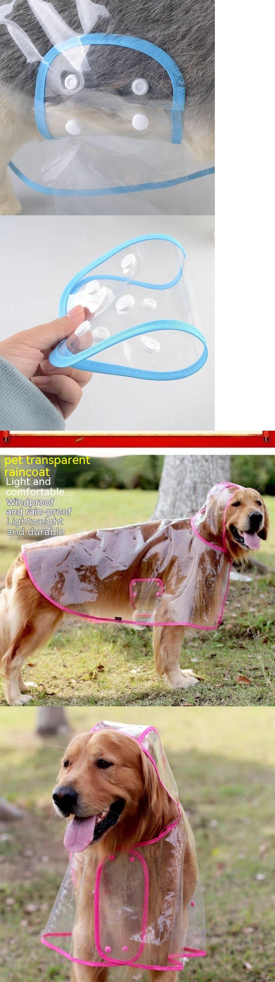 Lightweight Dog Raincoat in Five Colors
