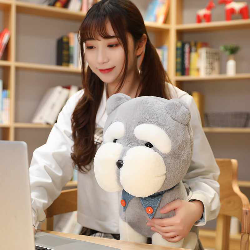 Schnauzer Plush Dog Toy with Bow Tie