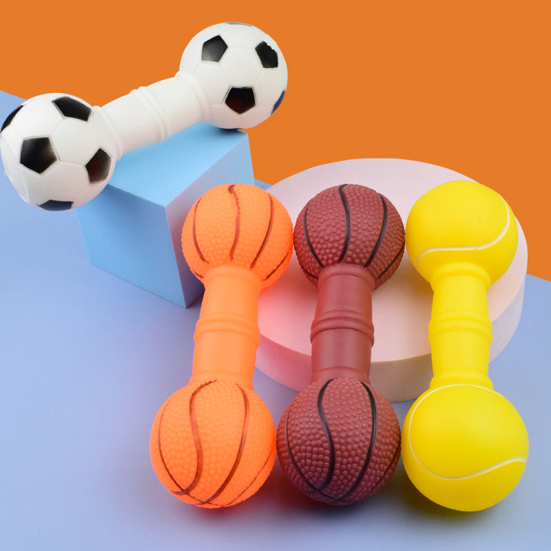 Football Squeaky Toy Dumbbell for Dogs