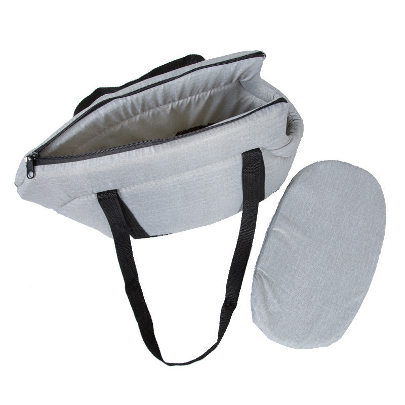 Portable Dog Carrier Bag in Red, Gray & Black