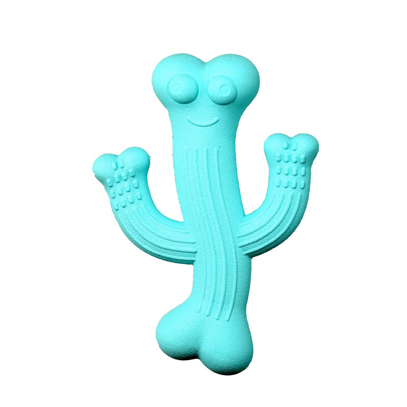 Cactus Dog Chew Toy in Beige, Purple & Blue