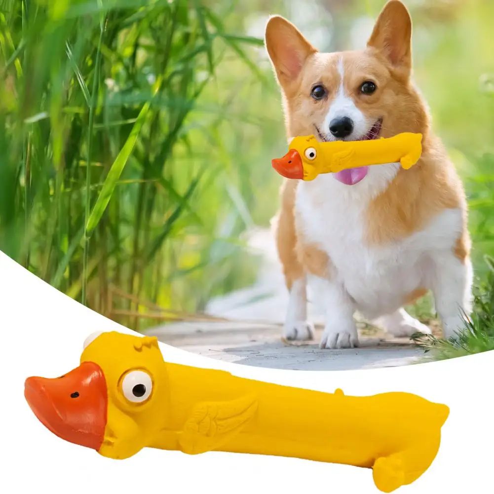 Yellow Duck Squeaky Latex Dog Toy