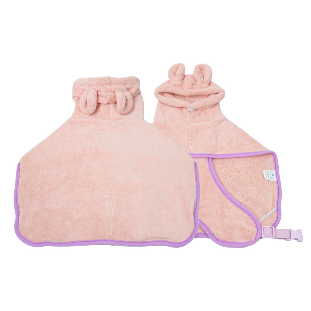 Hooded Microfiber Dog Bathrobe in Multiple Colors