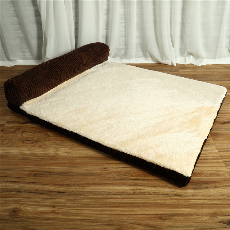 Dog Bed in Coffee, Red and Grey