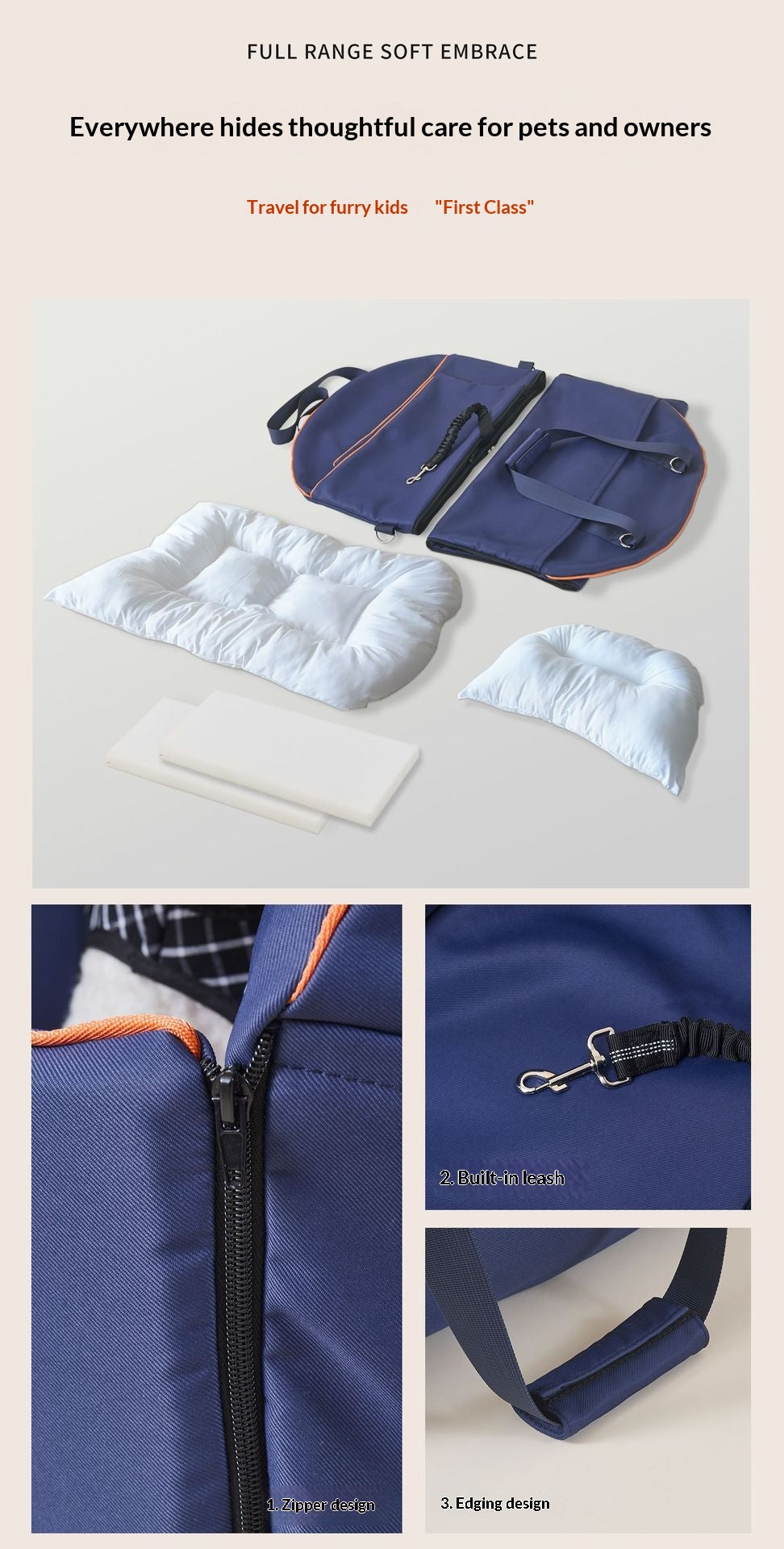 Large-Capacity Car Console Dog Carrier Bag in Multiple Colors