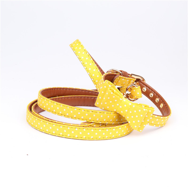 Polka Dot Dog Collar and Leash Set