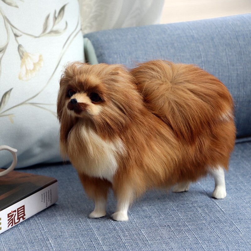 Soft Plush Dog Toy in Beige and Brown