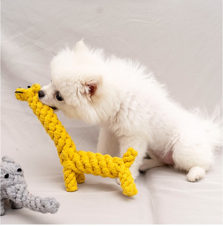 Rope Chew Toy With Knotted Animal Shapes