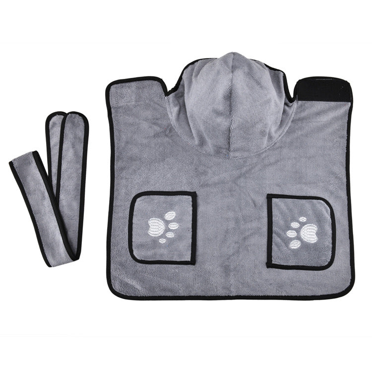Strong Absorbent Dog Towel in Blue, Grey, Red and White
