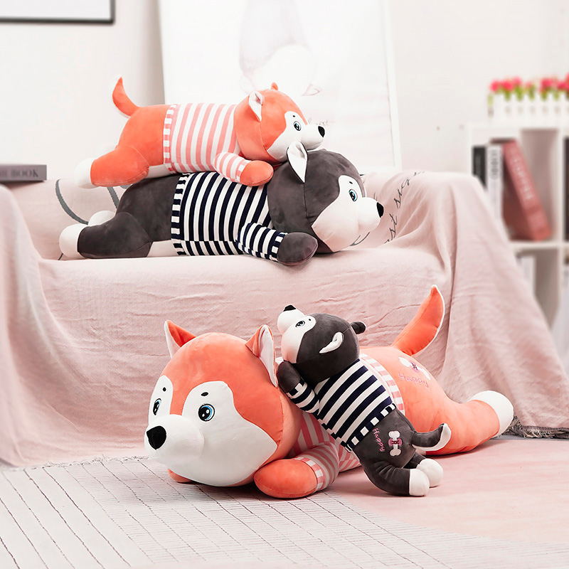 Husky Plush Toy in Orange and Grey