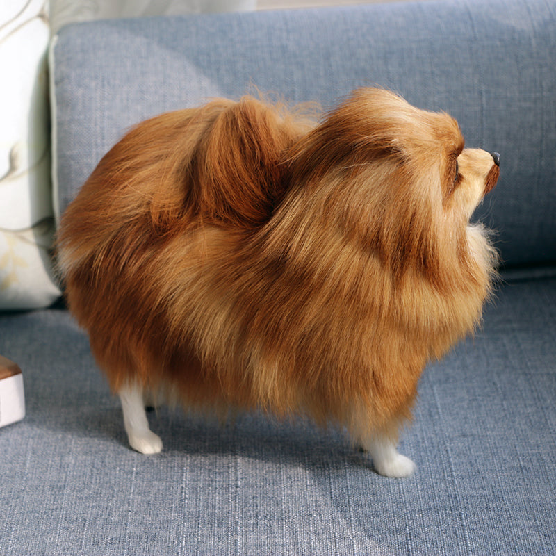 Soft Plush Dog Toy in Beige and Brown