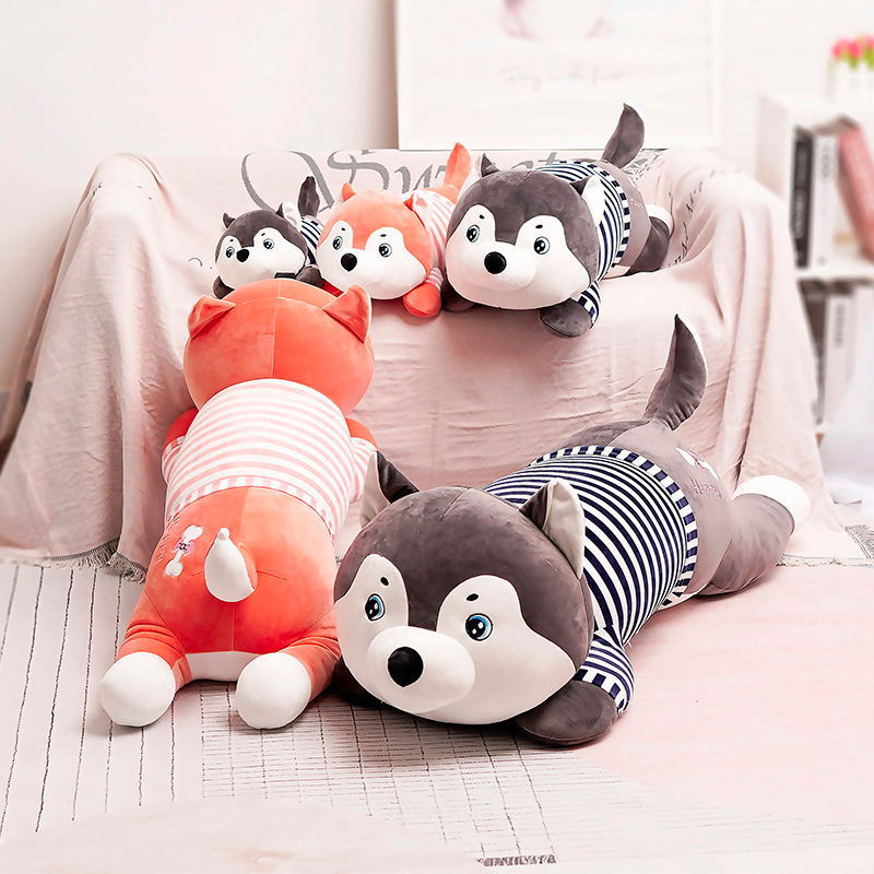 Husky Plush Toy in Orange and Grey
