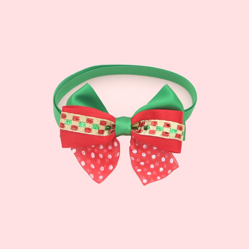 Holiday Adjustable Dog Collar with Bow Tie