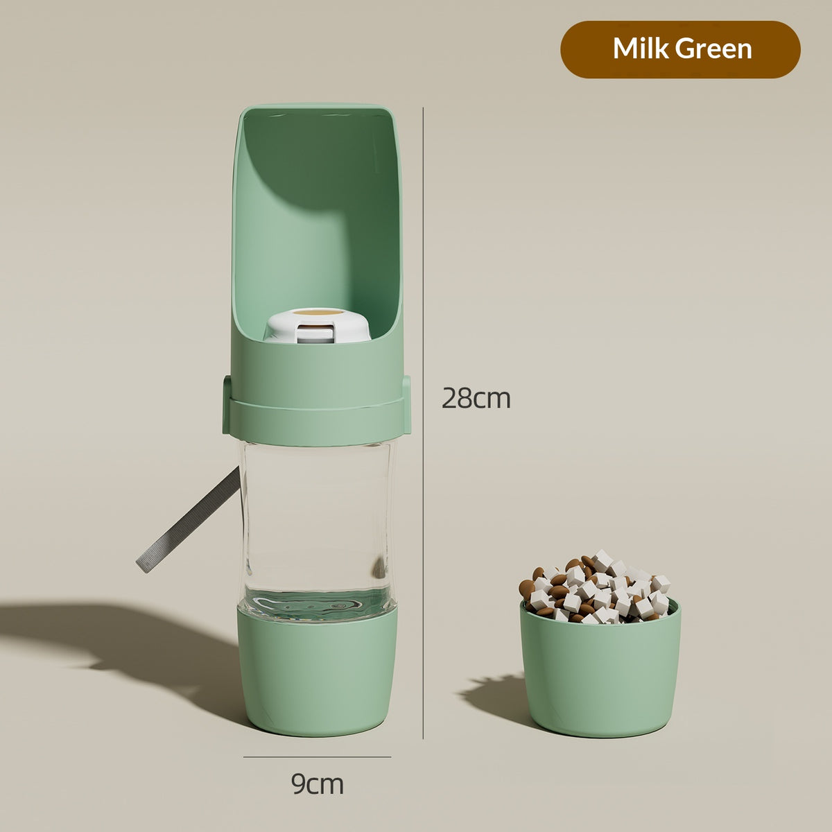 Portable Dog Water Bottle in Gray, Green, Pink, Yellow