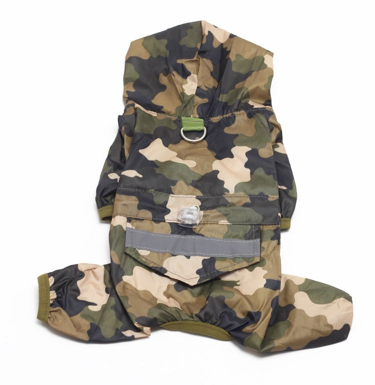 Four-Leg Hooded Dog Raincoat