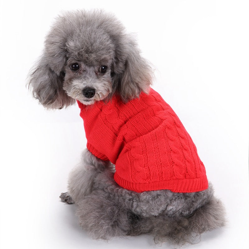 Colorful Knit Pullover Dog Sweater