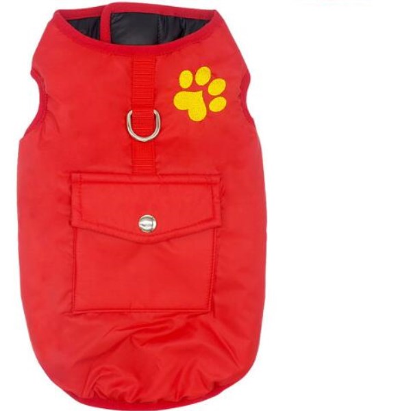 Winter Cotton Coat for Dogs in Pink, Red, and Blue