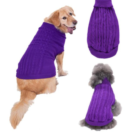 Colorful Knit Pullover Dog Sweater