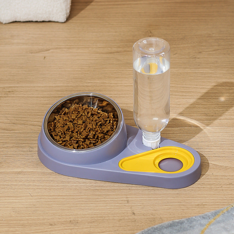 Food Bowl with Gravity Water Bottle Dispenser