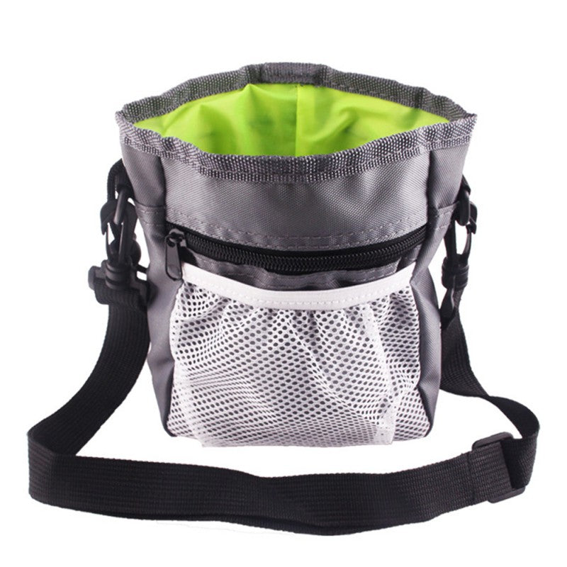 Drawstring Treat Pouch for Dog Walks in Red and Black