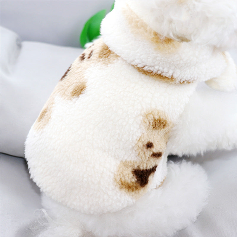 Milk Dog Scarf in Greybrown & Milky White