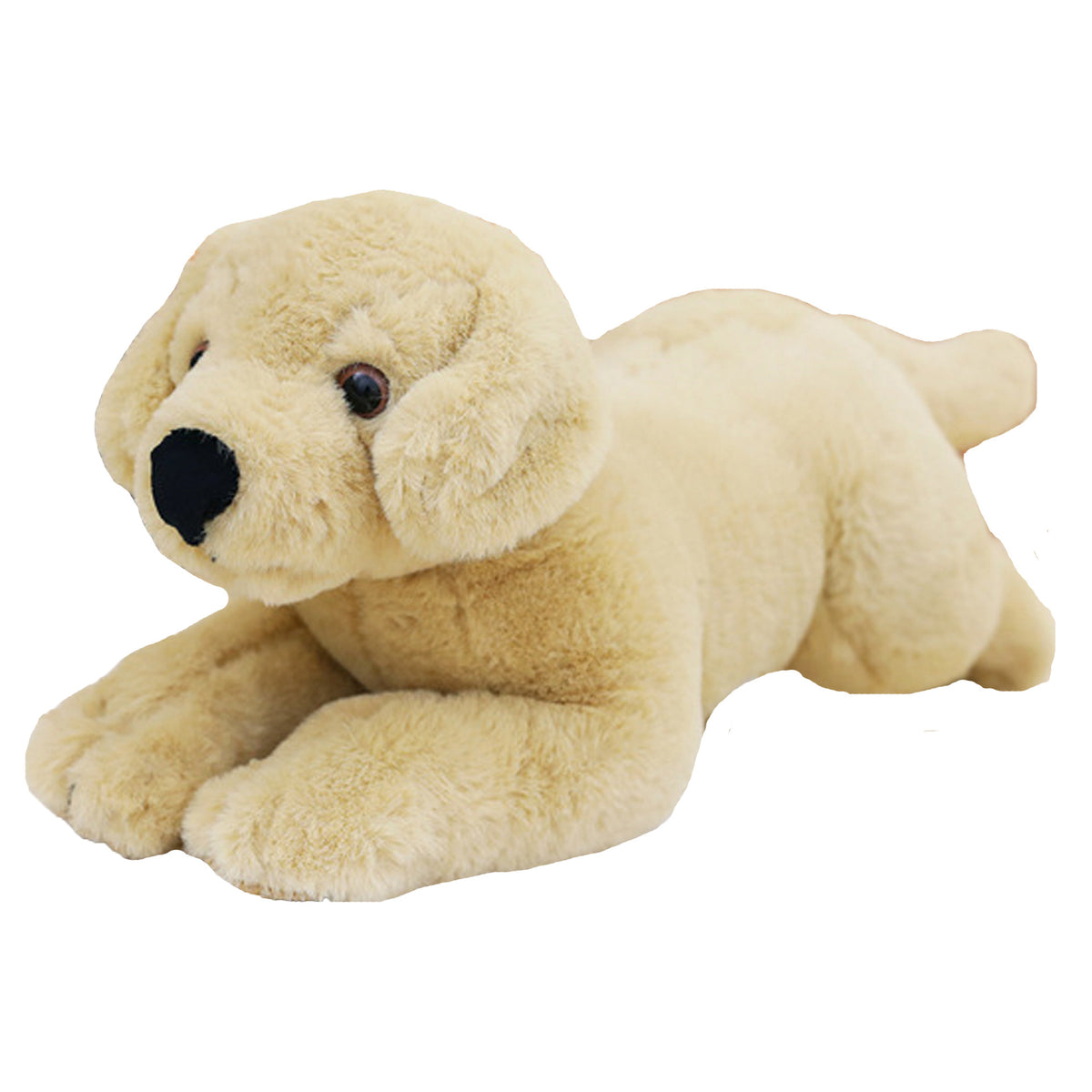 Soft Plush Dog Toy in Brown and Khaki